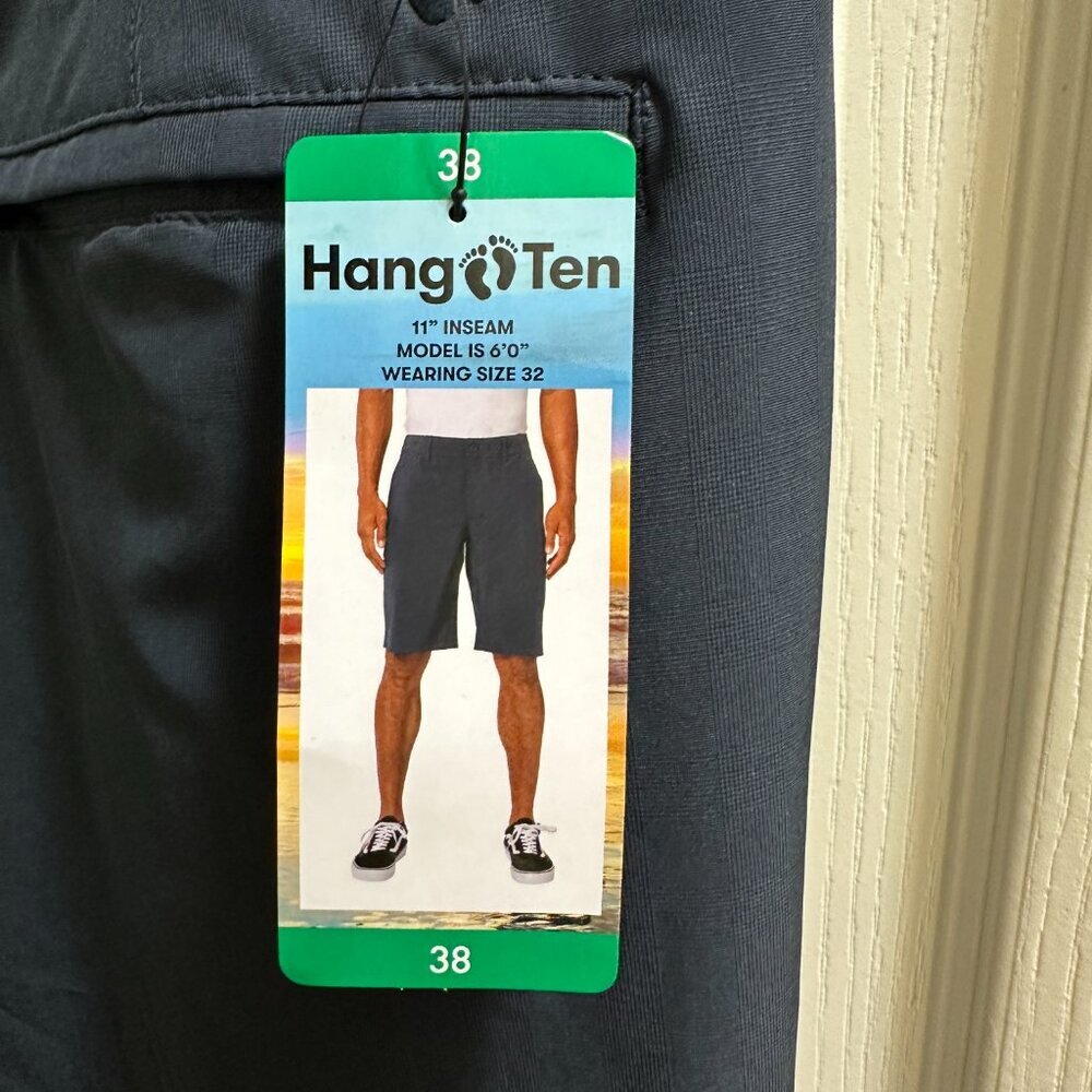 Hang Ten Men's Hybrid Quick Dry Short Size 38 Dark Navy Comfort Waistband (NEW)